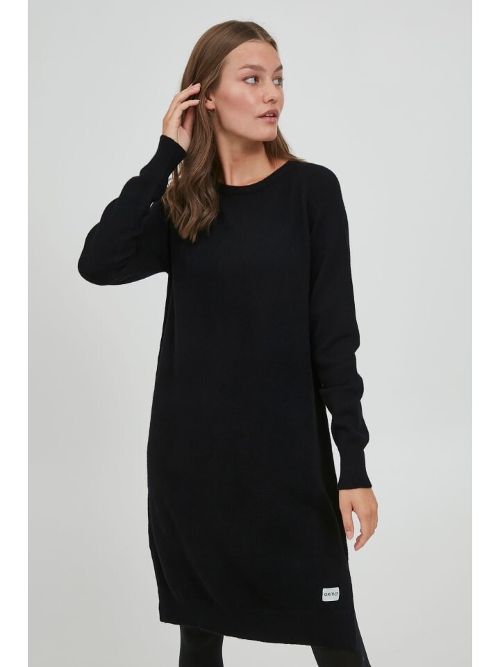 

Короткое платье Oxmo Strickkleid OXMareen 21800052-ME Feinstrickkleid mit Rundhalsausschnitt, черный