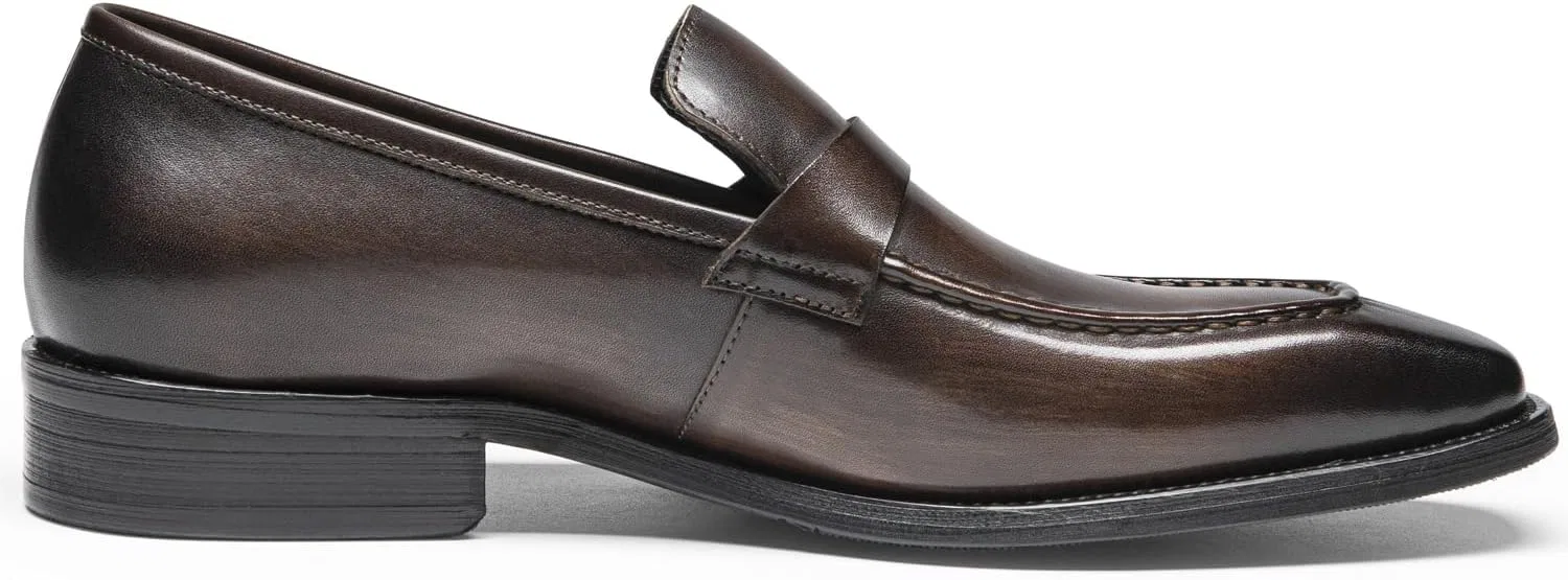 Лоферы из натуральной кожи, Full-Grain Leather Penny Loafers, Dark Brown FIAVOM — фото 3