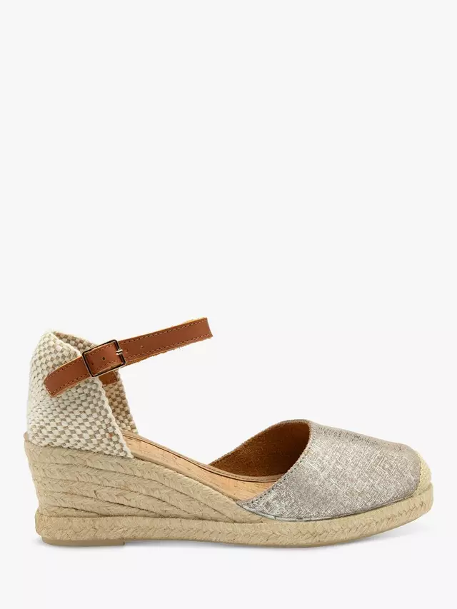 

Сандалии Ravel Enyo Wedge Espadrille, серебряный