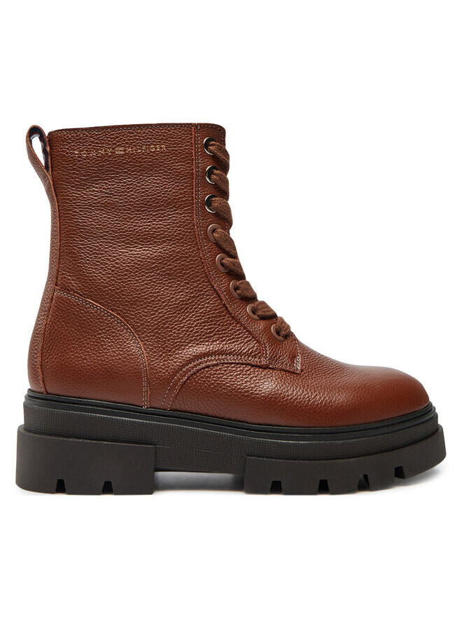 Ботильоны Tommy Hilfiger Bicolor Leather Lace-Up FW0FW08160 Marrón, коричневый