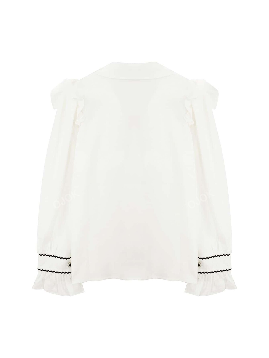 

Рубашка с контрастным краем, рюшами/рюшами, с галстуком-бабочкой, кремовый/бежевый