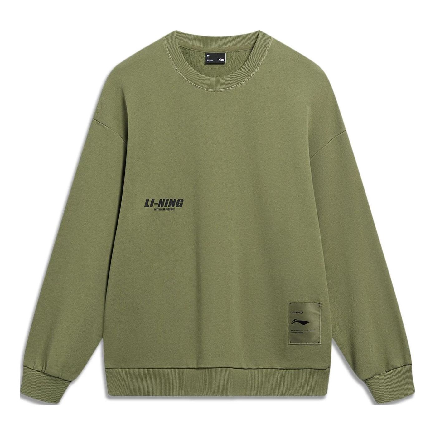 

Толстовка Li-Ning Anything Is Possible Graphic Sweatshirt 'Olive Green' AWDT683-4, оливково-зеленый