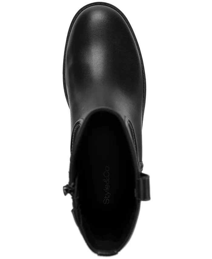 Женские сапоги Inezz Mid Shaft из искусственной кожи Style & Co, черный — фото 4