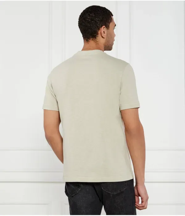 Футболка Te_linenlogo regular fit Boss Orange, бежевый — фото 3