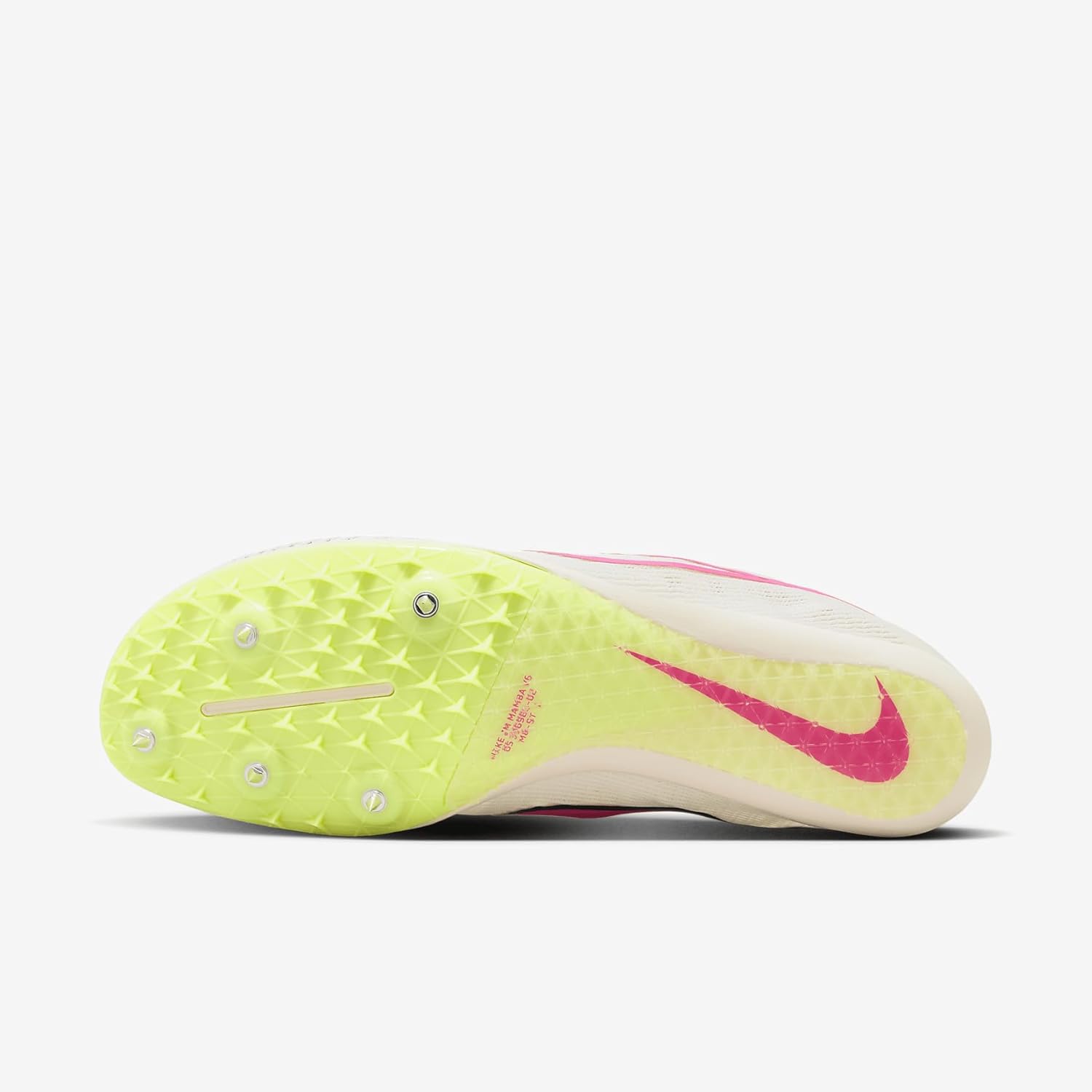 Легкоатлетические бутсы для бега на длинные дистанции Nike Zoom Mamba 6, 4,5 дюйма, белые/черные, Sail/Light Lemon Twist/Guava Ice/Fierce Pink — фото 2