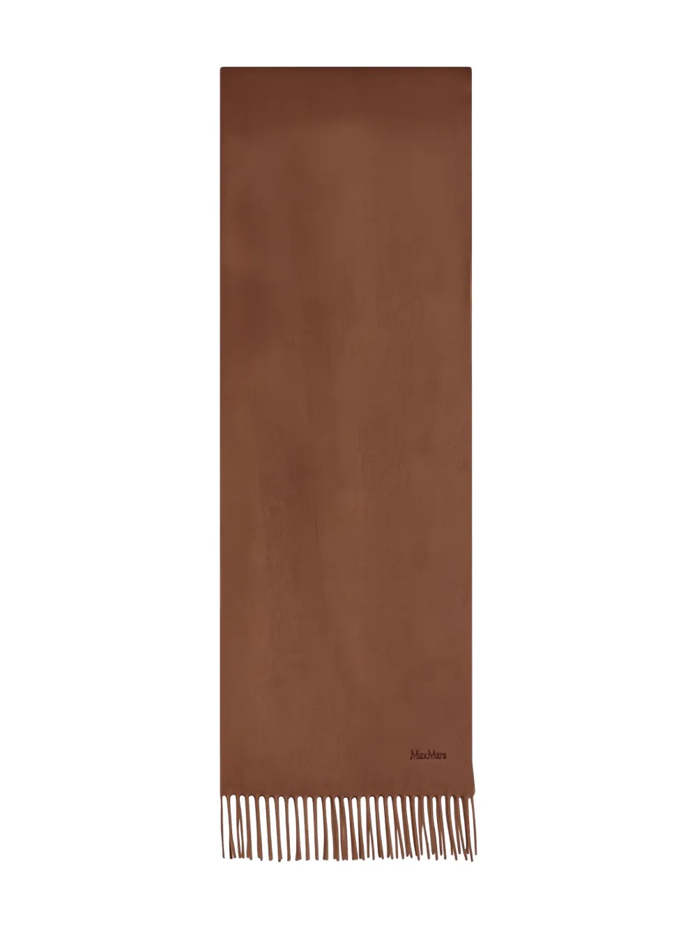 

Шарф с бахромой и вышитым логотипом Max Mara, коричневый