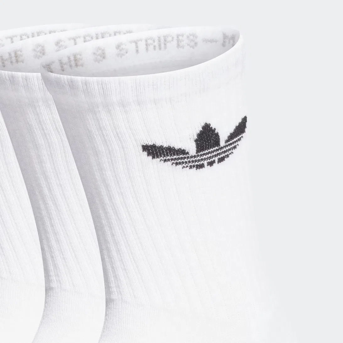 Гольфы средней высоты Adidas Originals 3 Pack White — фото 2