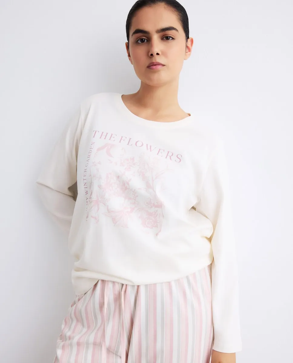 

Женская пижама с полосатыми штанами Couchel, розовый