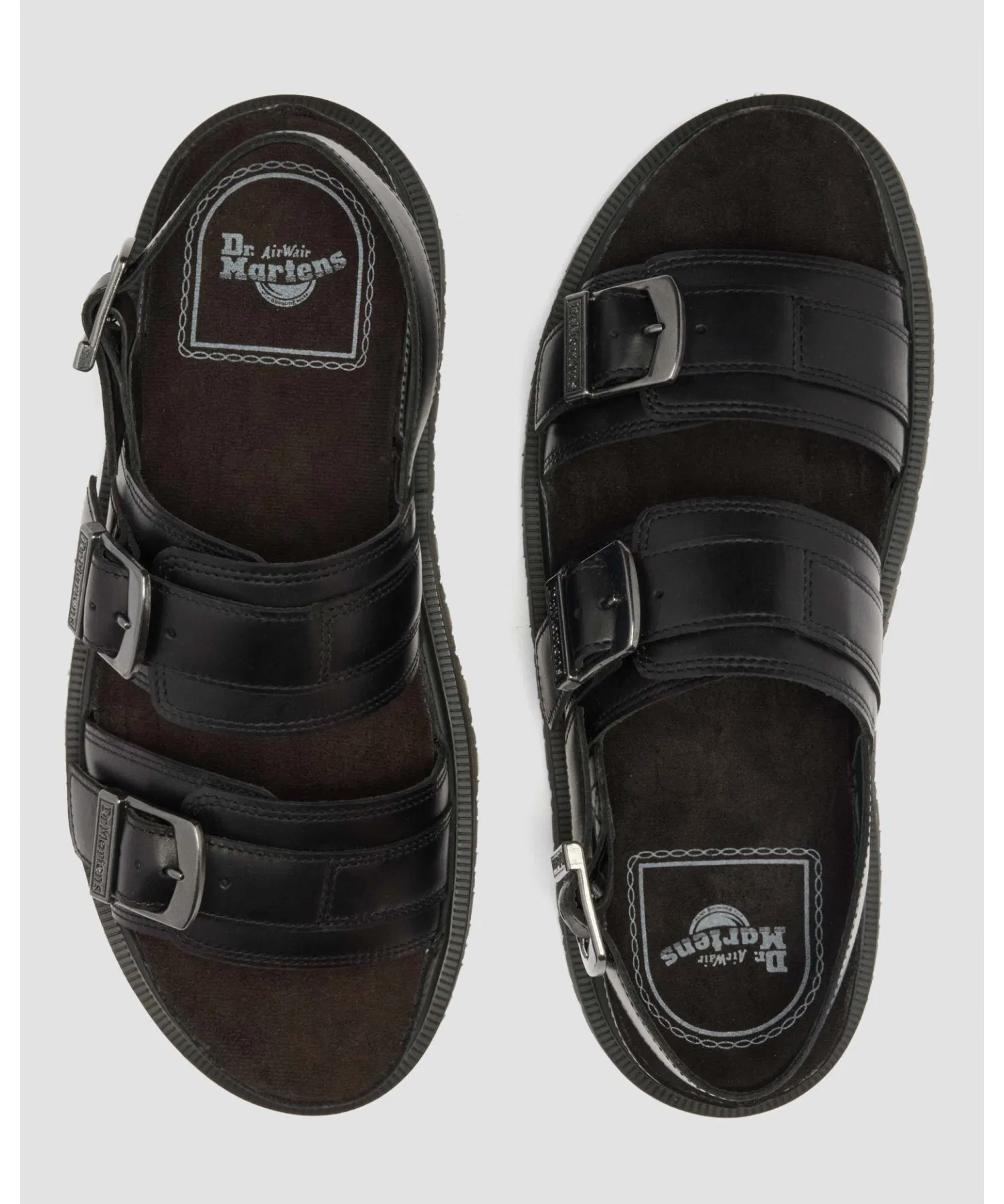 Мужские кожаные сандалии Dr. Martens SAN с ремешками чёрные — фото 2