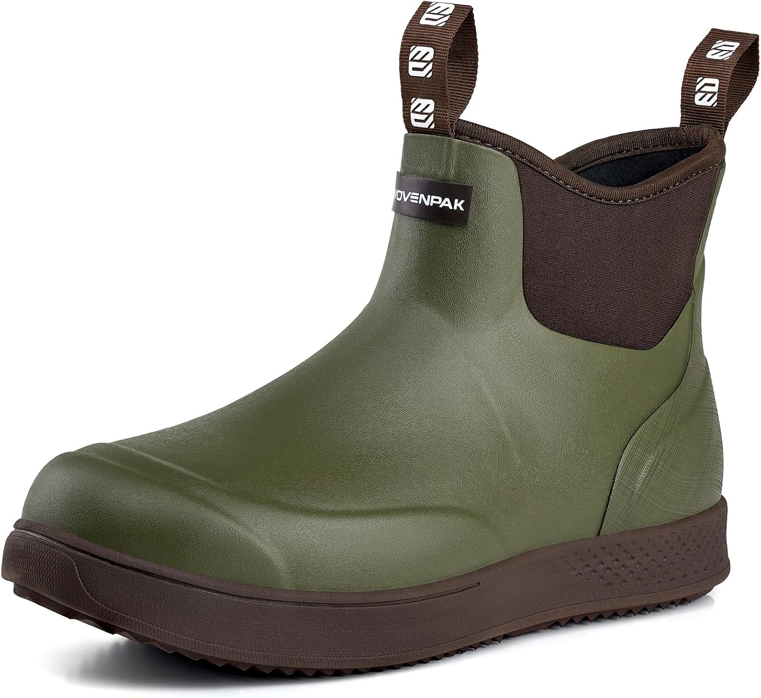 

Мужские ботинки WOVENPAK для палубы, мужские резиновые сапоги, водонепроницаемые рыбацкие ботинки, мужские ботинки для палубы, противоскользящие резиновые ботинки до щиколотки для рыбалки и прогулок на лодке, размеры 6-13 Pw Wovenpak, Olive