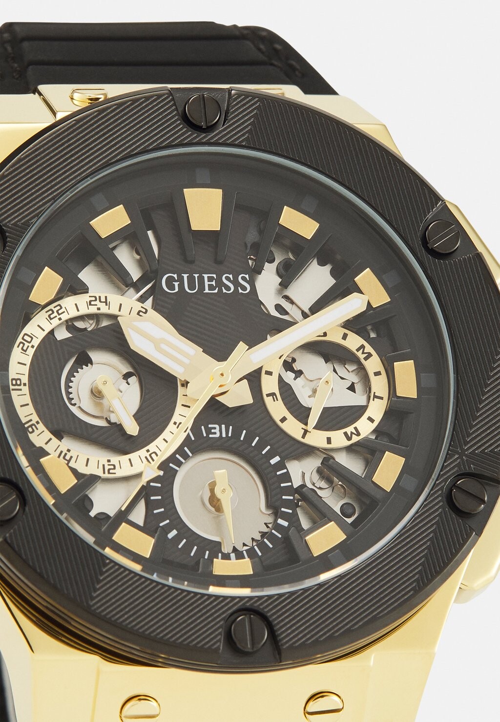 

Наручные часы Circuit Guess, черные солнечные лучи/золотой цвет
