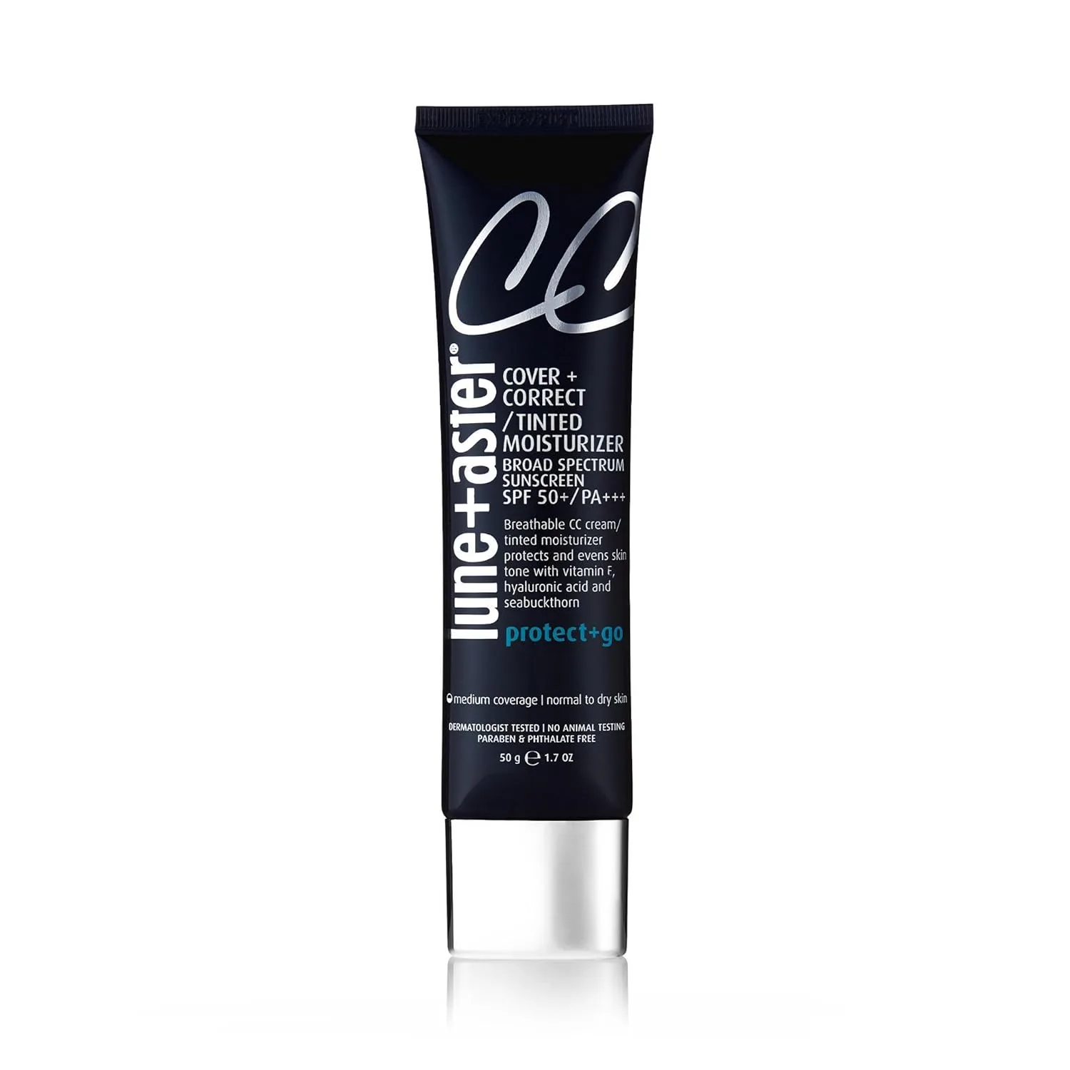 CC-крем Lune+Aster с широким спектром защиты SPF 50 | Среднее покрытие, корректирующий цвет крем для сияющего эффекта, 1.0 Porcelain
