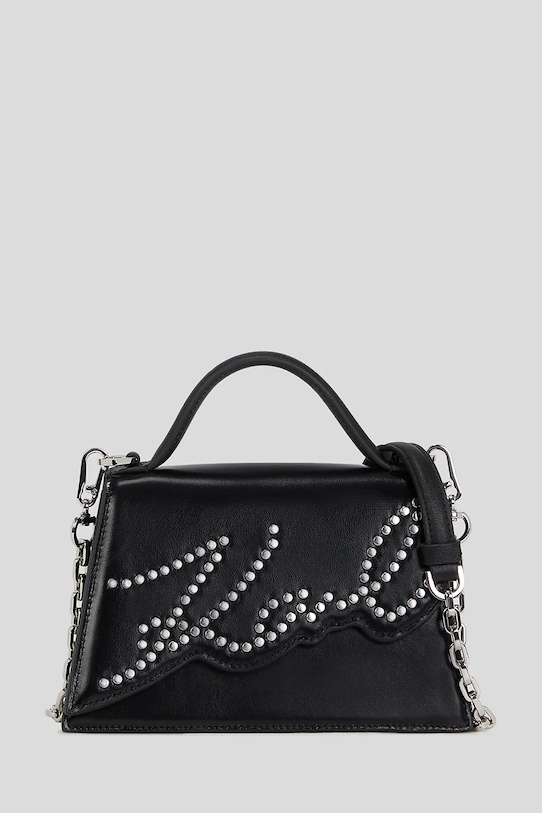 

Кожаная сумка K/SIGNATURE Karl Lagerfeld, черный