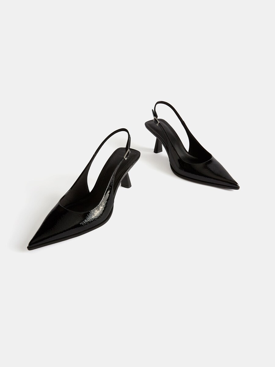 Туфли-лодочки с открытой пяткой Bershka, Black — фото 4