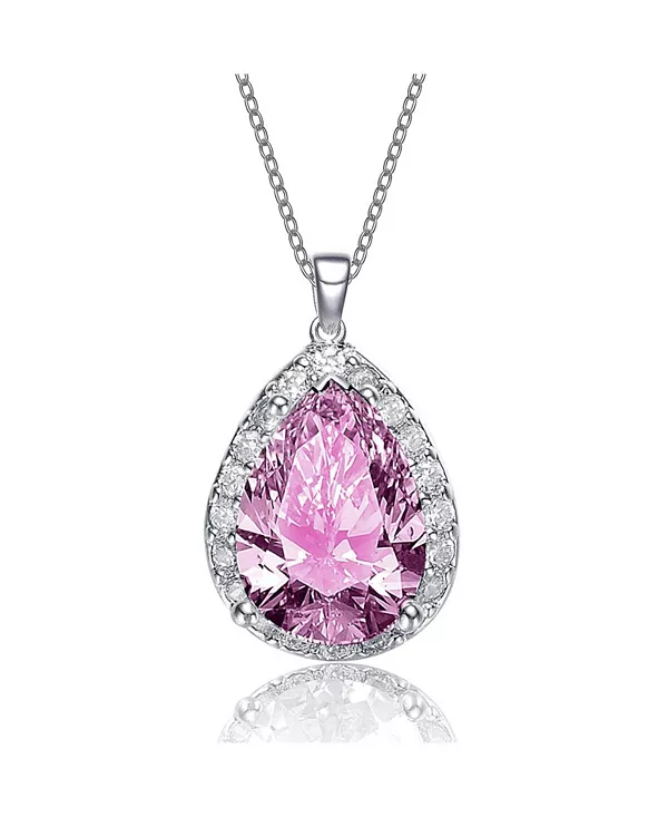 

Уникальное ожерелье с подвеской в форме груши с цветными кубическими цирконами Rachel Glauber, pink
