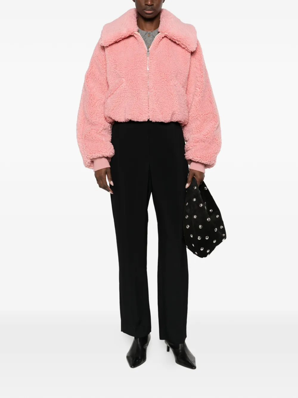 Укороченная куртка из искусственной овчины Givenchy, розовый — фото 2