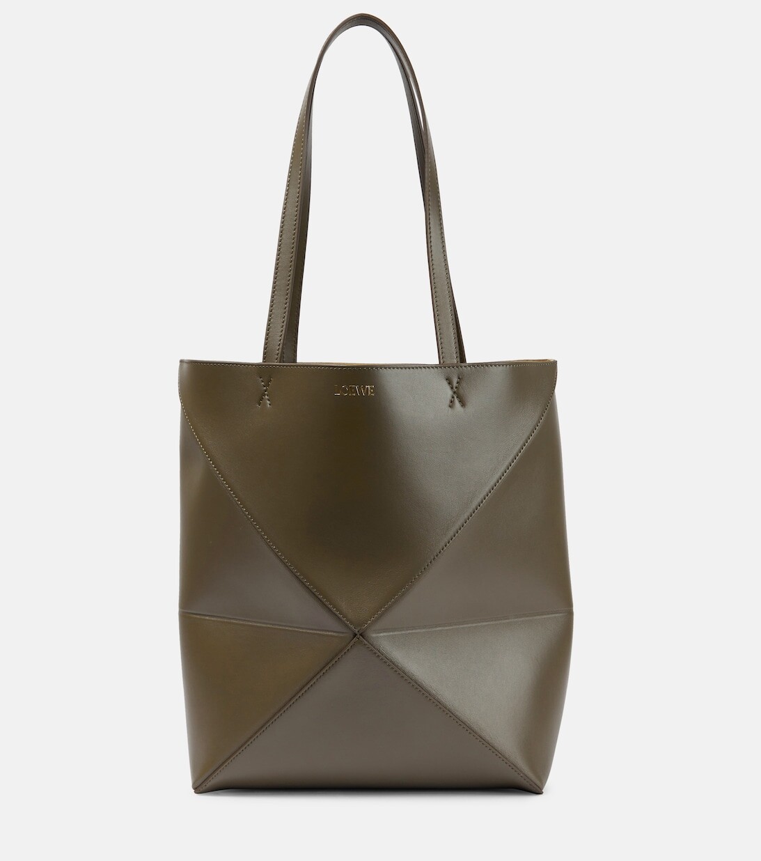 

Сумка-тоут Puzzle Fold среднего размера из кожи Loewe, зеленый