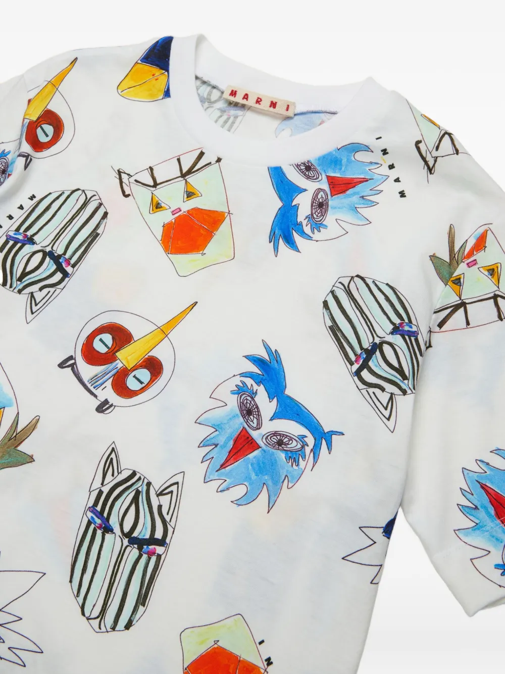 Футболка с принтом Marni Kids, белый — фото 4