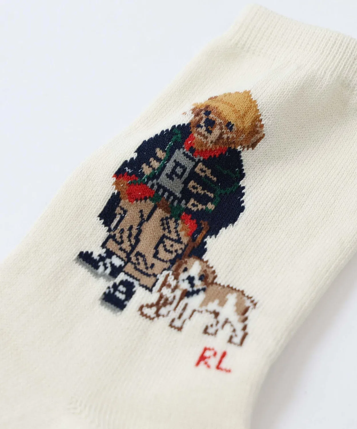 Носки детские с принтом Polo Bear, хлопок, оливковый — фото 2