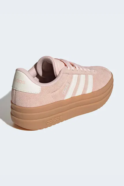Кроссовки замшевые VL Court Bold Adidas, бежевый — фото 3