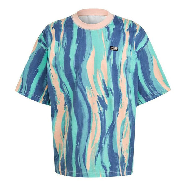 

Футболка originals grx dtc tee aop large printing round neck sports short sleeve Adidas, мультиколор