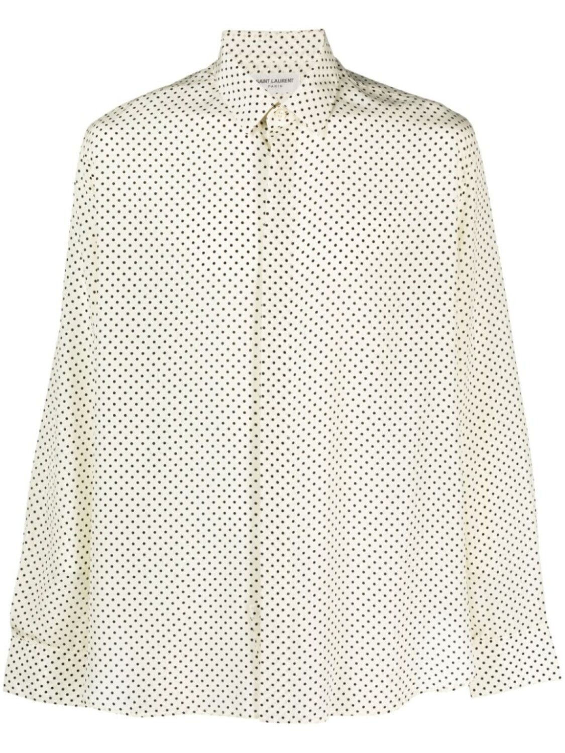 

Saint Laurent шелковая рубашка в горох, нейтральный цвет