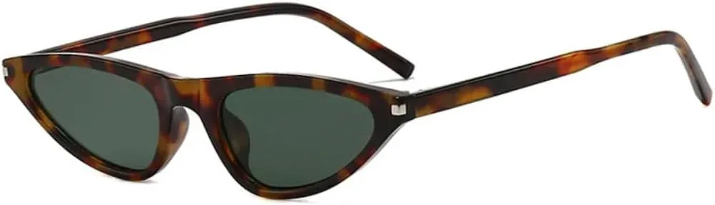 

Ретро маленькие солнцезащитные очки «кошачий глаз» для женщин и мужчин с заклепками, модные очки класса люкс с защитой от УФ-излучения UV400 TYUVIVO, Leopard