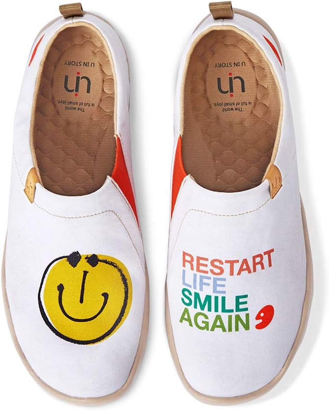 

Модные слипоны UIN Smiley с рисунком, милые повседневные стильные обувь с художественной росписью, комфортные мягкие кроссовки, Men-canvas