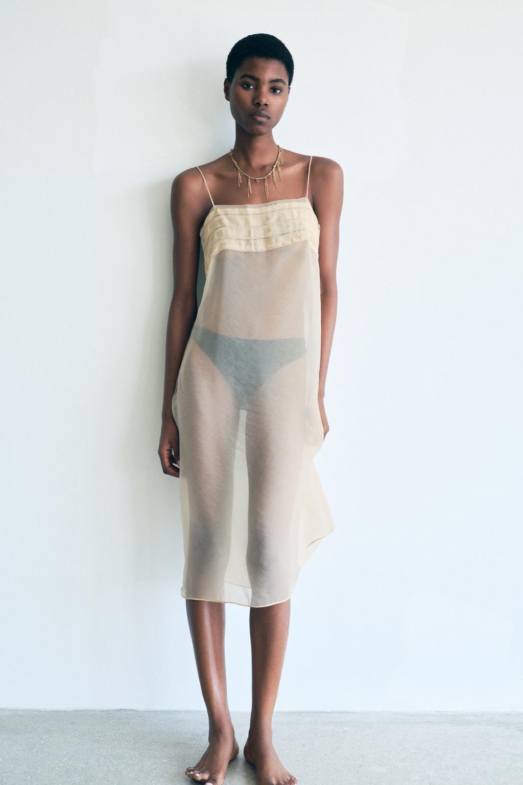 

Платье миди из тюля ZARA, цвет Golden