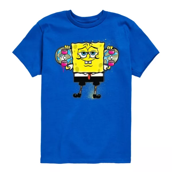 

Мальчики 8-20 футболка с принтом SpongeBob и скейтерскими штанами Nickelodeon, цвет royal blue