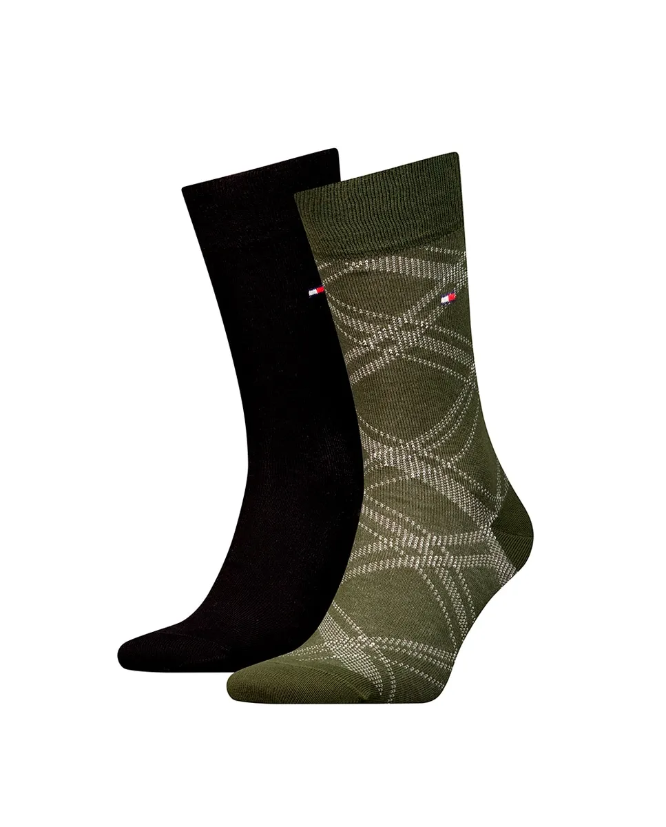 

Классические мужские носки (упаковка из 2 шт) Tommy Hilfiger, военный зеленый