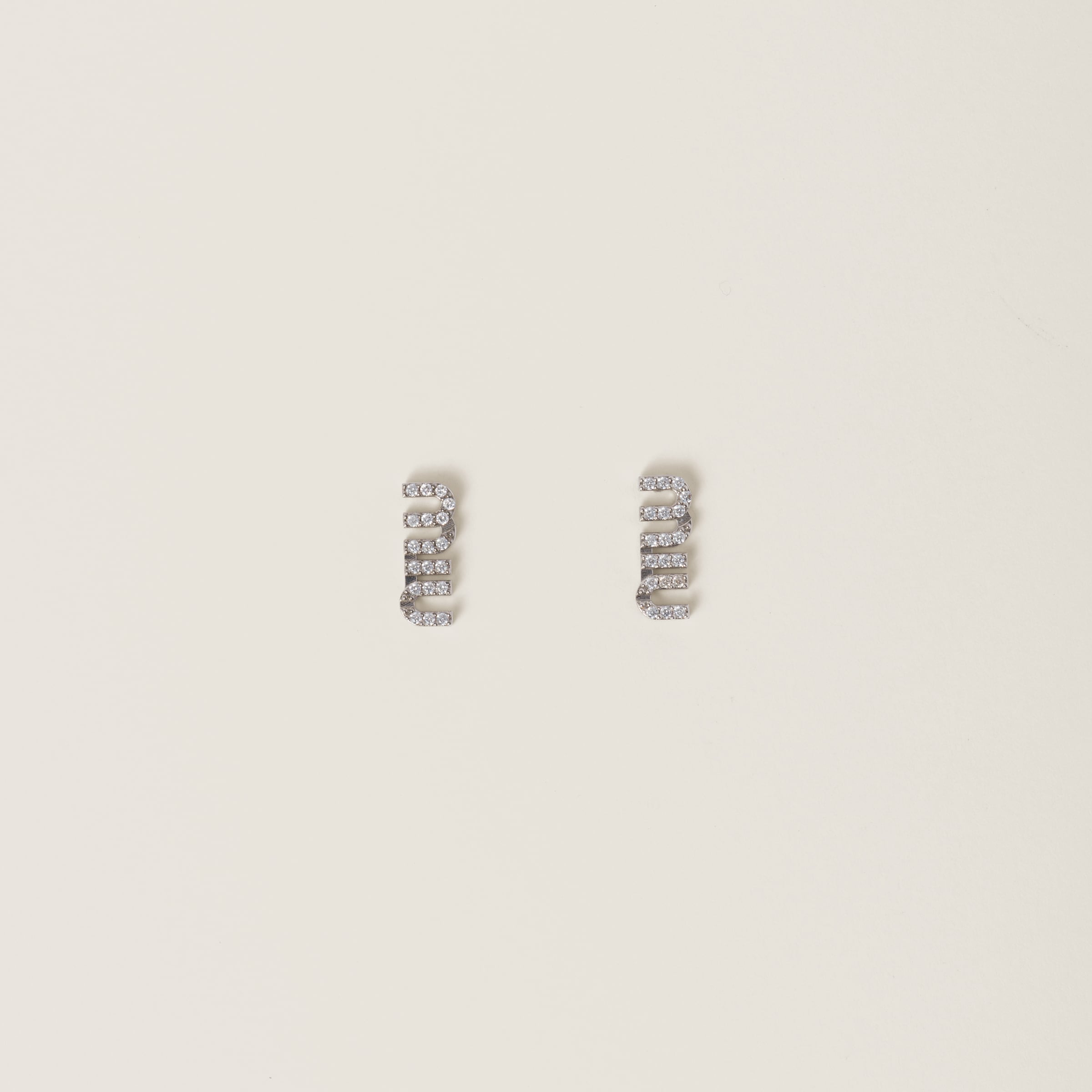 

Металлические серьги с кристаллами MIU MIU, сталь/кристалл