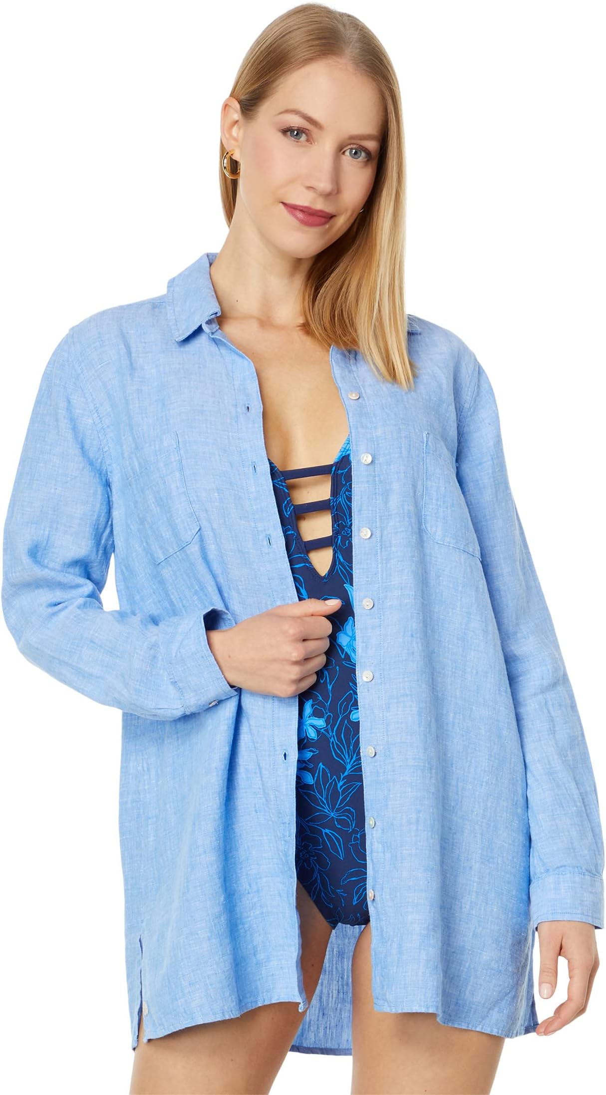 

Накидка Sea View Cover-Up Lilly Pulitzer, цвет Boca Blue/Resort White