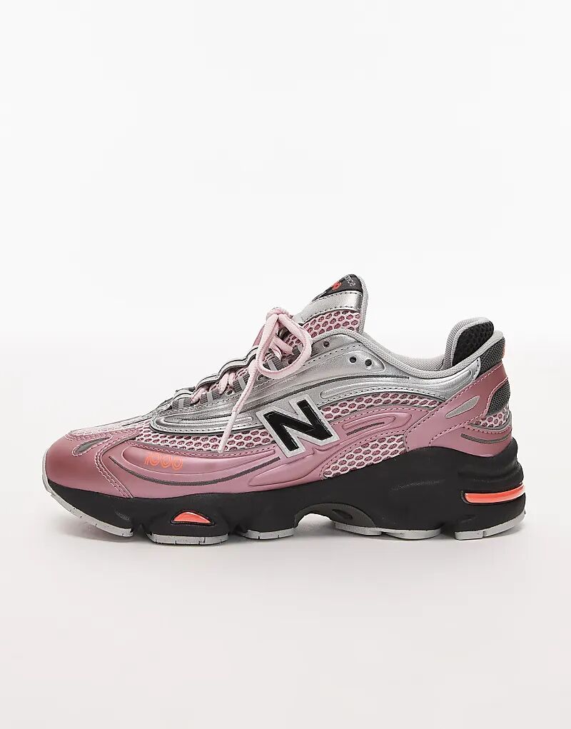Кроссовки унисекс New Balance M1000 розового и серебристого цветов — фото 2