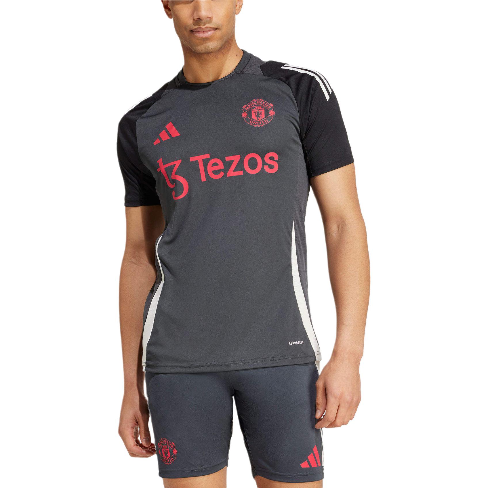 Футболка Tiro 24 Manchester United спортивная серая мужская Adidas — фото 4