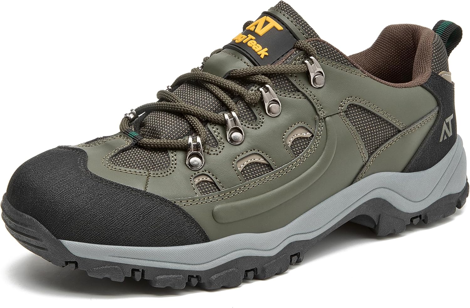 

Мужские повседневные походные кроссовки водонепроницаемые легкие для треккинга, удобные, противоскользящие, низкие, для прогулок на открытом воздухе и работы Augteak, зеленый