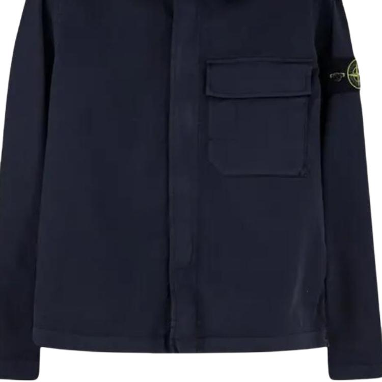 Рубашка-куртка с нагрудным карманом STONE ISLAND, marine синий — фото 4