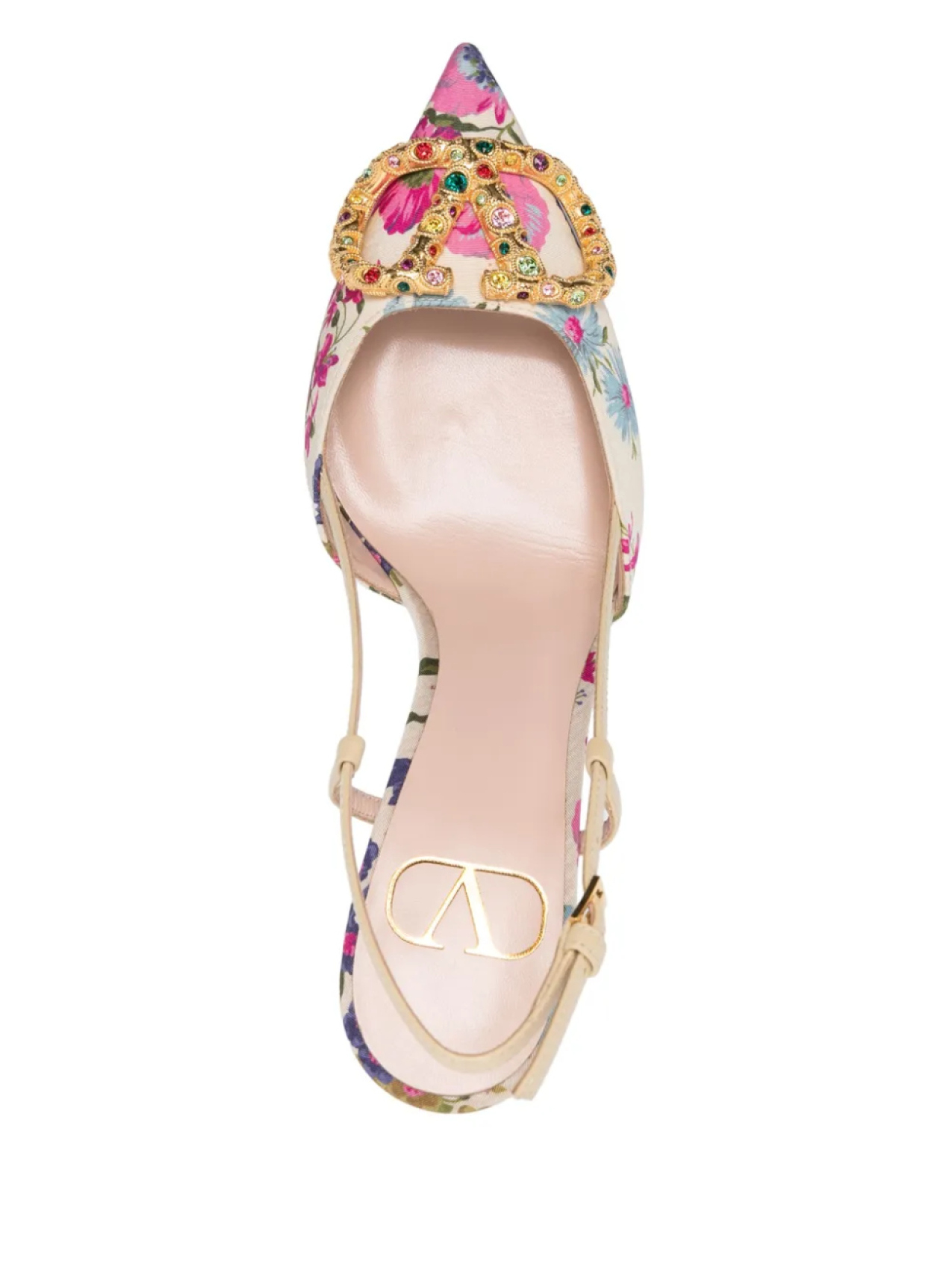 Туфли с ремешком на пятке и логотипом VLogo Signature Valentino Garavani, нейтральный — фото 4