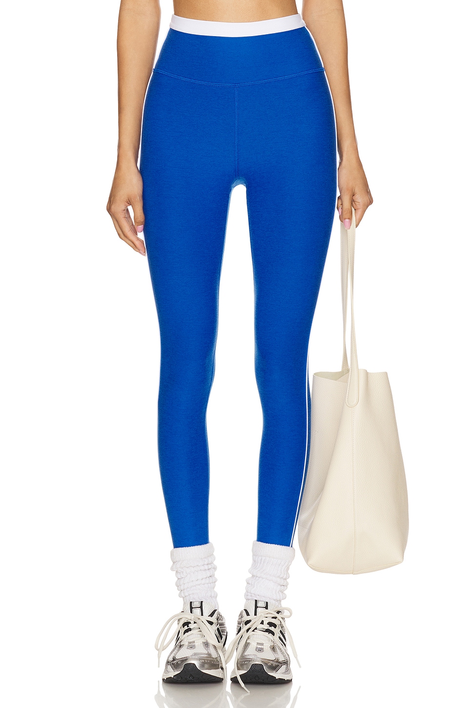 

Леггинсы с высокой талией Spacedye Trophy Beyond Yoga, court blue & cloud white