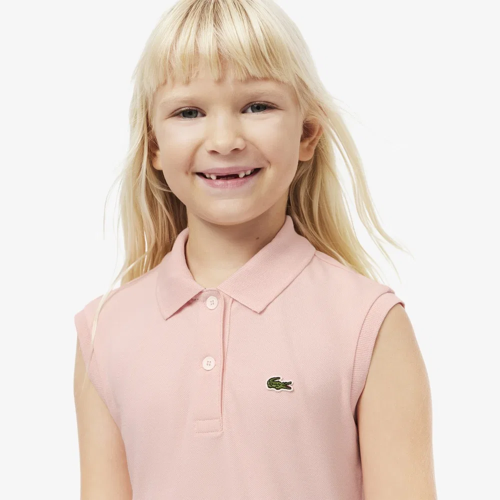 Детское платье без рукавов светло-розового цвета от Lacoste — фото 4