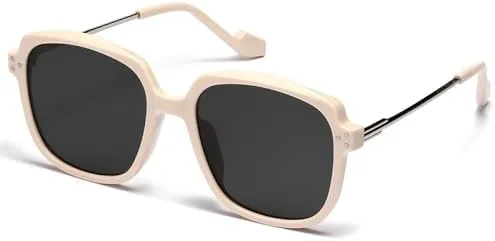 

Квадратные солнцезащитные очки для женщин и мужчин, модные очки в металлической оправе, винтажный стиль, солнцезащитные очки UV400 для улицы MTZJH, Black Grey