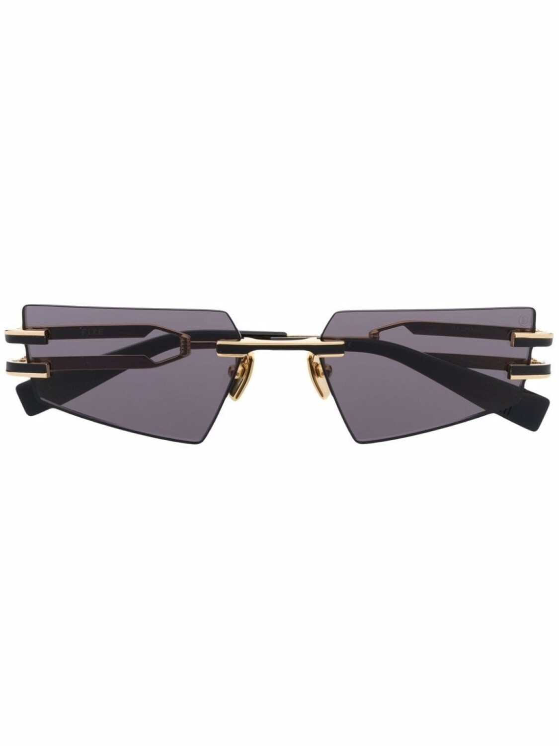 

Balmain Eyewear солнцезащитные очки в безободковой оправе, черный