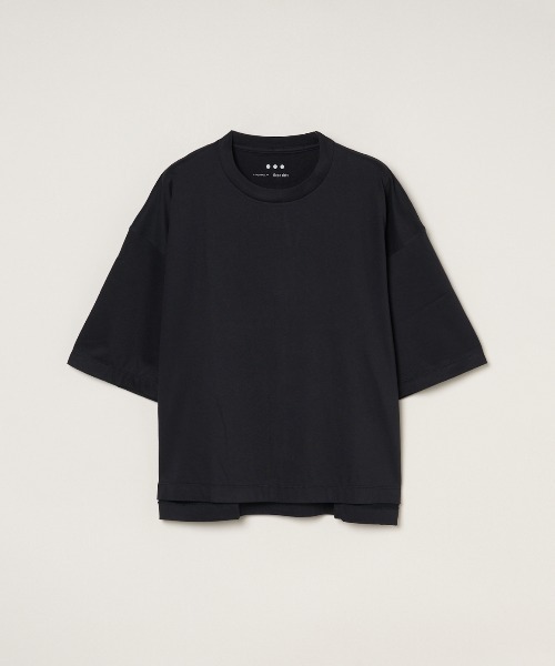 

Футболка свободного кроя из шлифованного трикотажа Three dots, черная