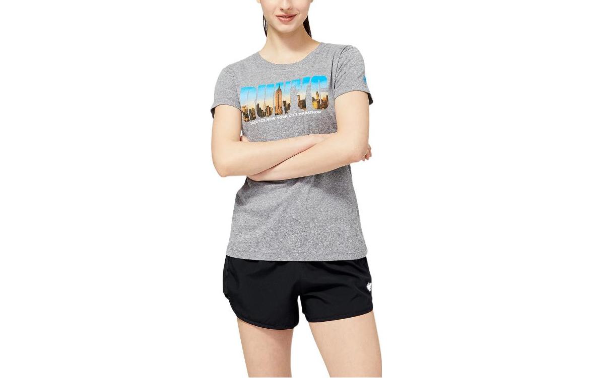 

Футболка NYC Marathon женская gray New Balance, серый