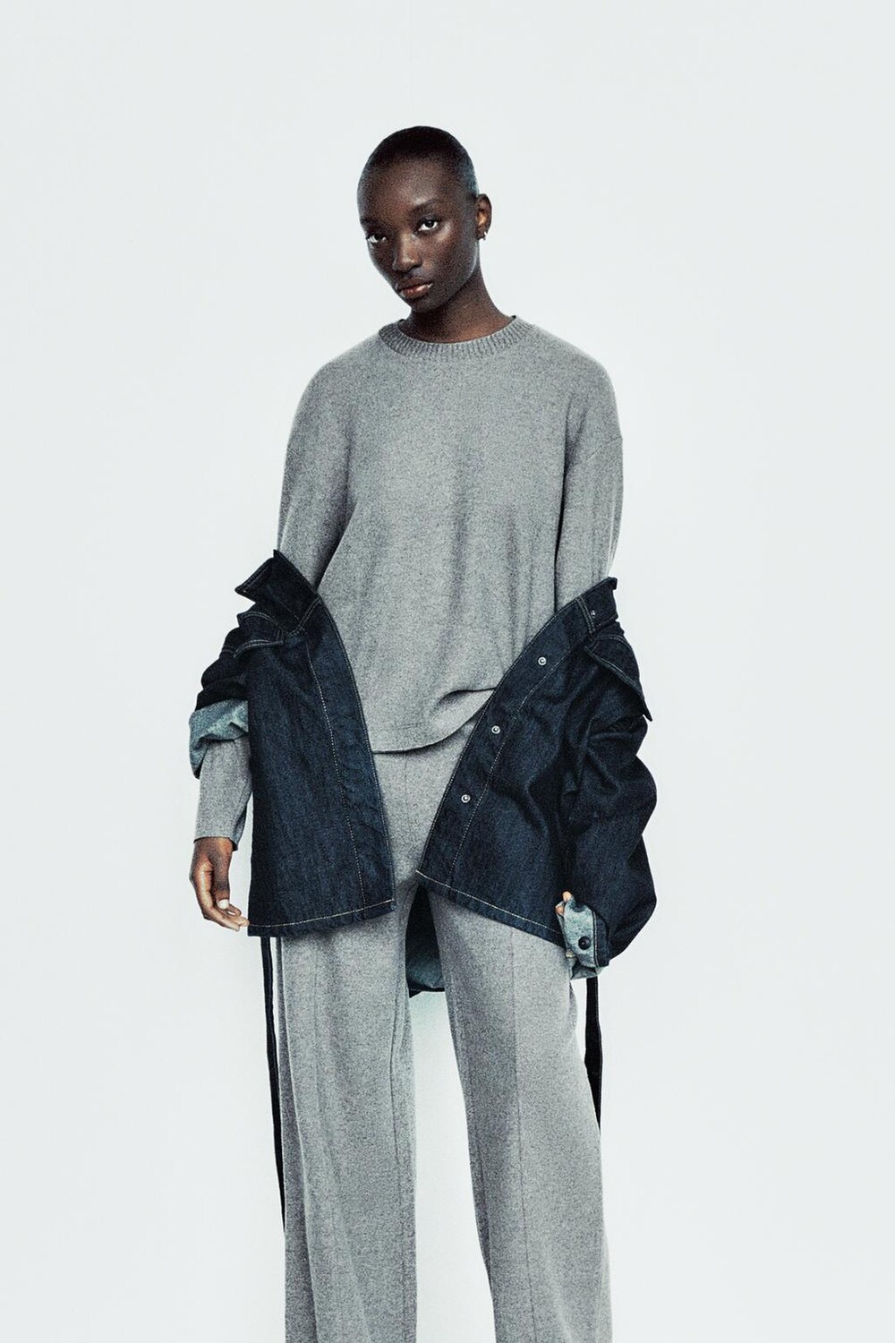 

Мягкий свитер ZARA, антрацитово-серый