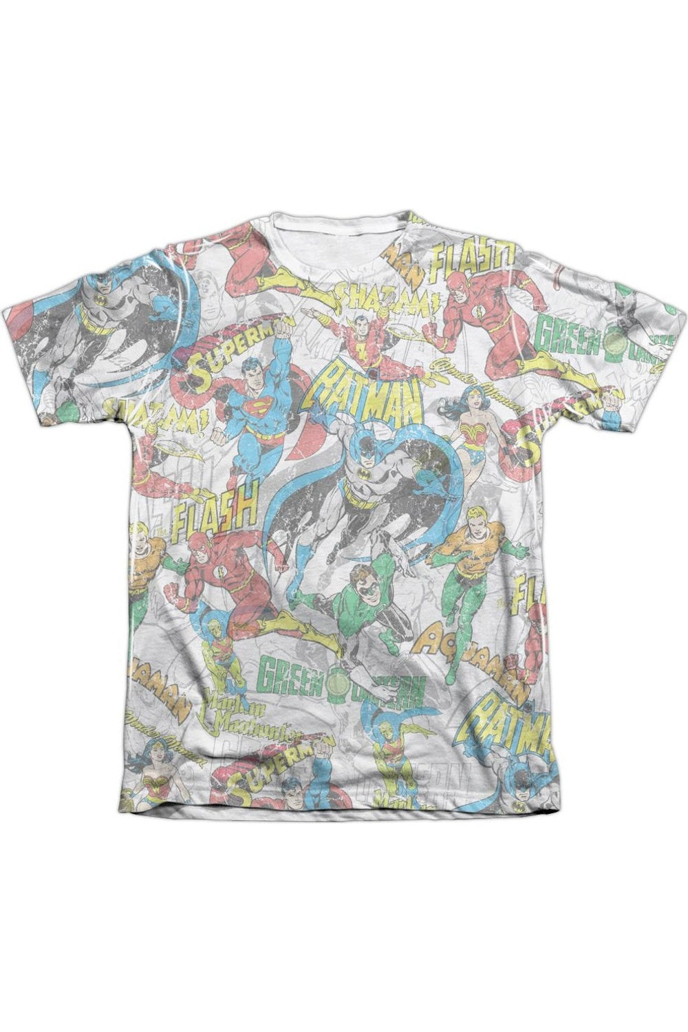 

Футболка с коротким рукавом DC Comics Super Collage Adult 65/35 Poly/Cotton Gildan, белый