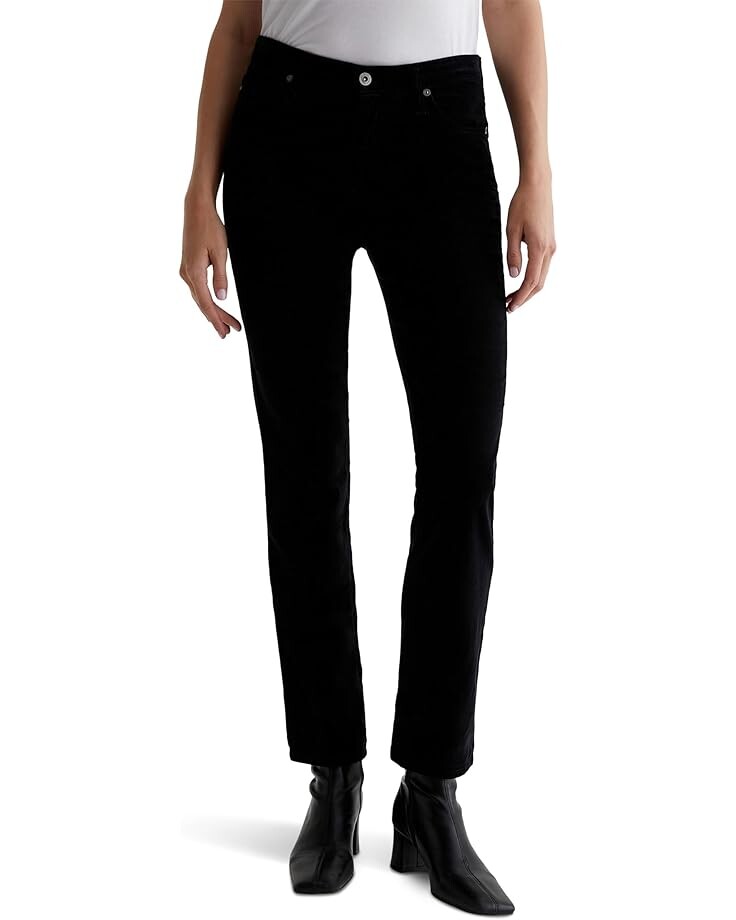 

Джинсы AG Jeans Mari Mid Rise Slim Straight Jeans in Super Black, цвет Super Black
