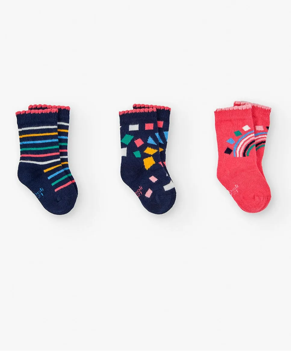 

Комплект носки для младенцев с узором Boboli, мультиколор