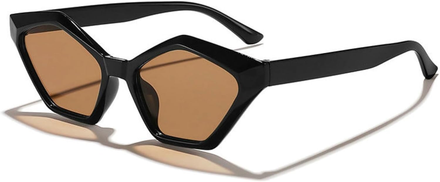 

Willochra Модные солнцезащитные очки «кошачий глаз» с многоугольным оправой, женские, с защитой от УФ-излучения UV400, ретро, ​​милые, неправильной формы, мужские, трендовые, черные, C2