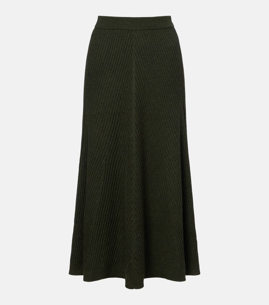 

Риб-трикотажная шерстяная миди-юбка Victoria Beckham, Oregano